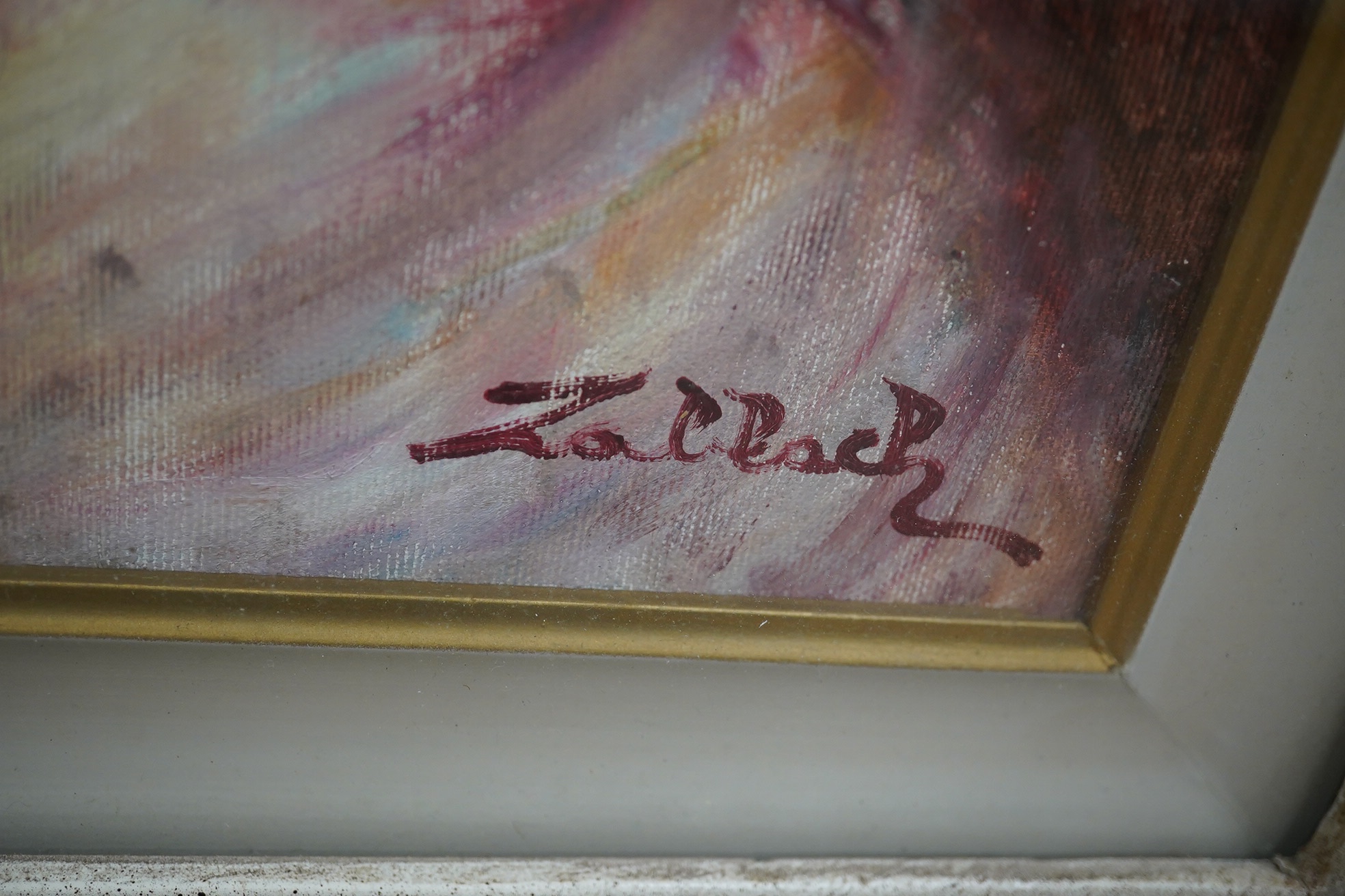 Zolbach?, Impressionist oil on canvas, Study of a lady playing a piano, signed, 68 x 48cm, ornately framed. Condition - good